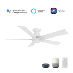 ASCENDER 52 inch 5-Blade Flush Mount Smart Ceiling Fan with LED Light & Remote