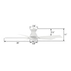 ASCENDER 52 inch 5-Blade Flush Mount Smart Ceiling Fan with LED Light & Remote