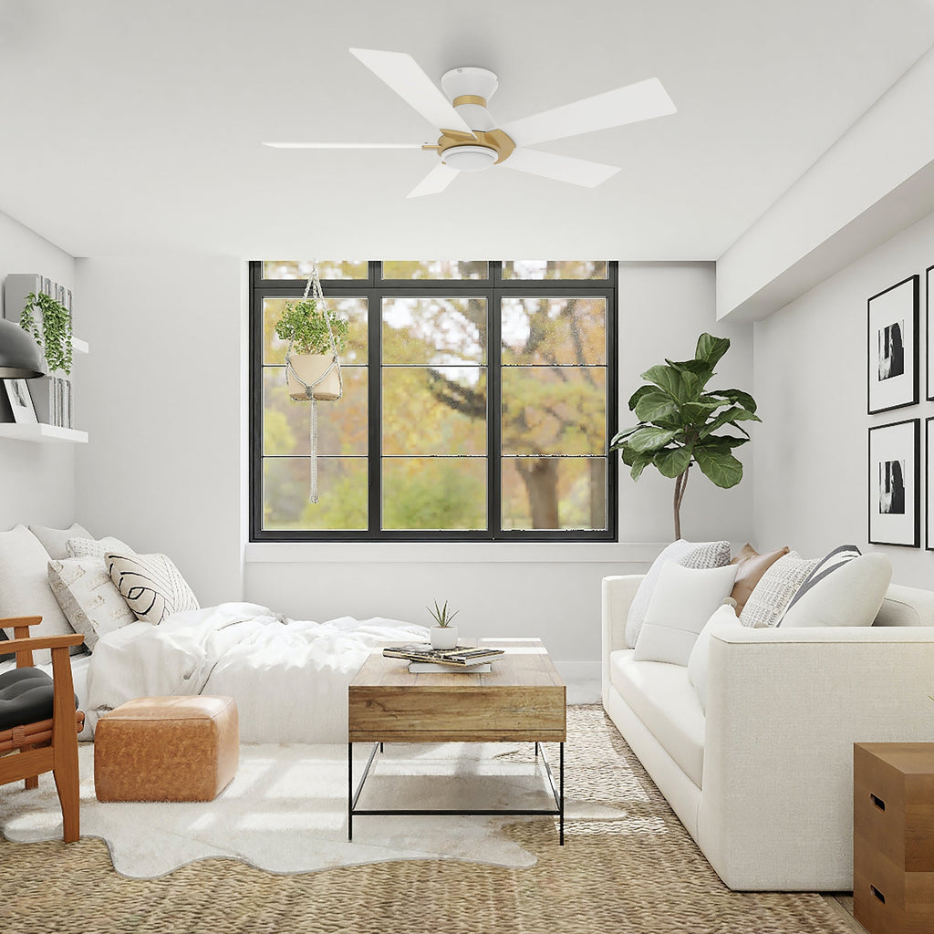 ASCENDER 52 inch 5-Blade Flush Mount Smart Ceiling Fan with LED Light & Remote