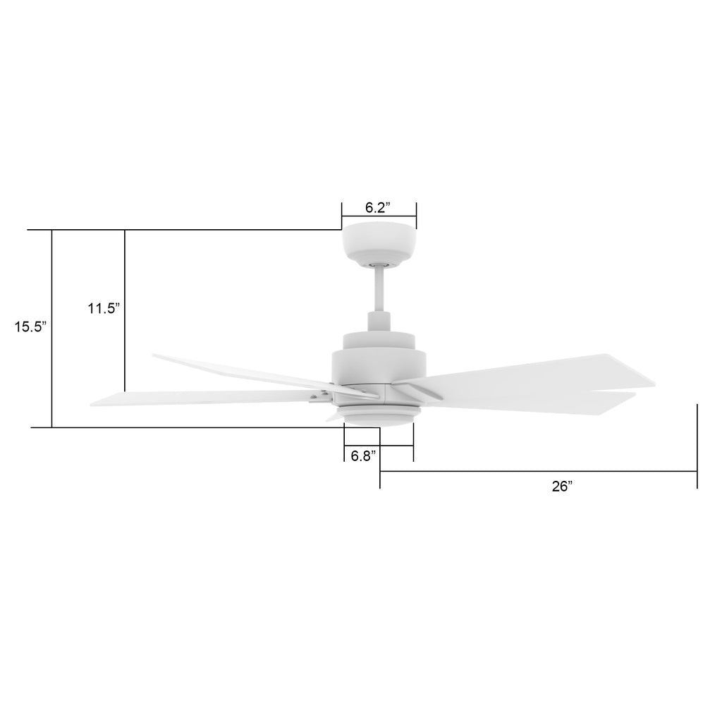 ASCENDER 52 inch 5-Blade Smart Ceiling Fan with LED Light & Remote