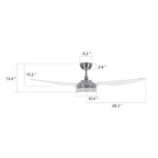 FLETCHER 56 inch 3-Blade Smart Ceiling Fan with LED Light & Remote
