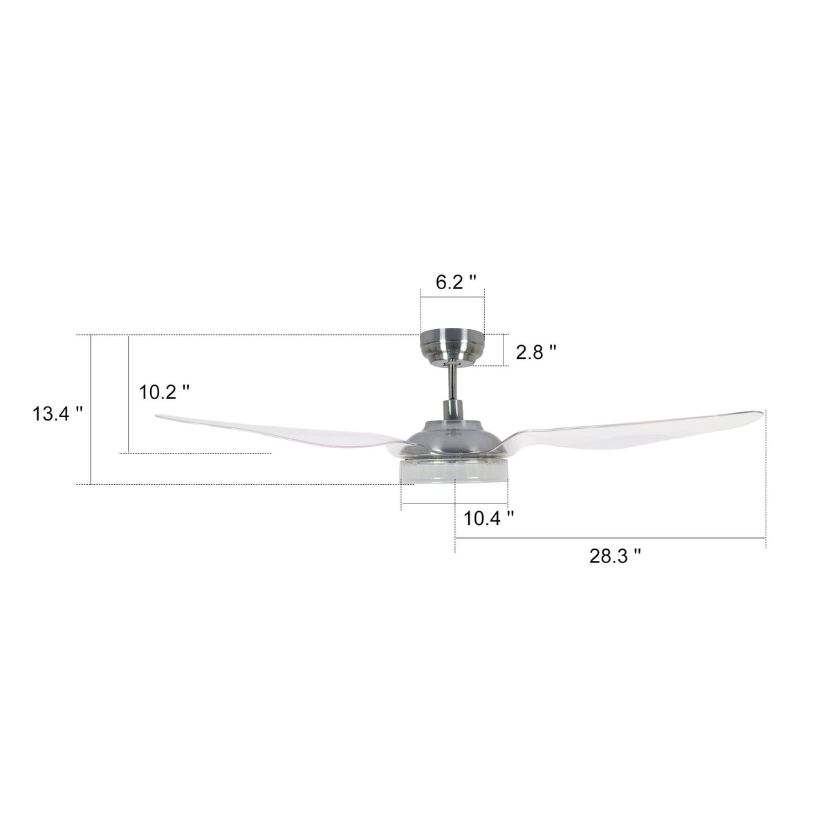 FLETCHER 56 inch 3-Blade Smart Ceiling Fan with LED Light & Remote