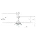 JOURNEY 56 inch 5-Blade Smart Ceiling Fan with LED Light & Remote
