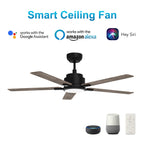 ESPEAR 56 inch 5-Blade Smart Ceiling Fan with LED Light & Remote