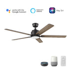 ESPEAR 56 inch 5-Blade Smart Ceiling Fan with LED Light & Remote