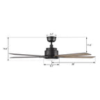 ESPEAR 56 inch 5-Blade Smart Ceiling Fan with LED Light & Remote