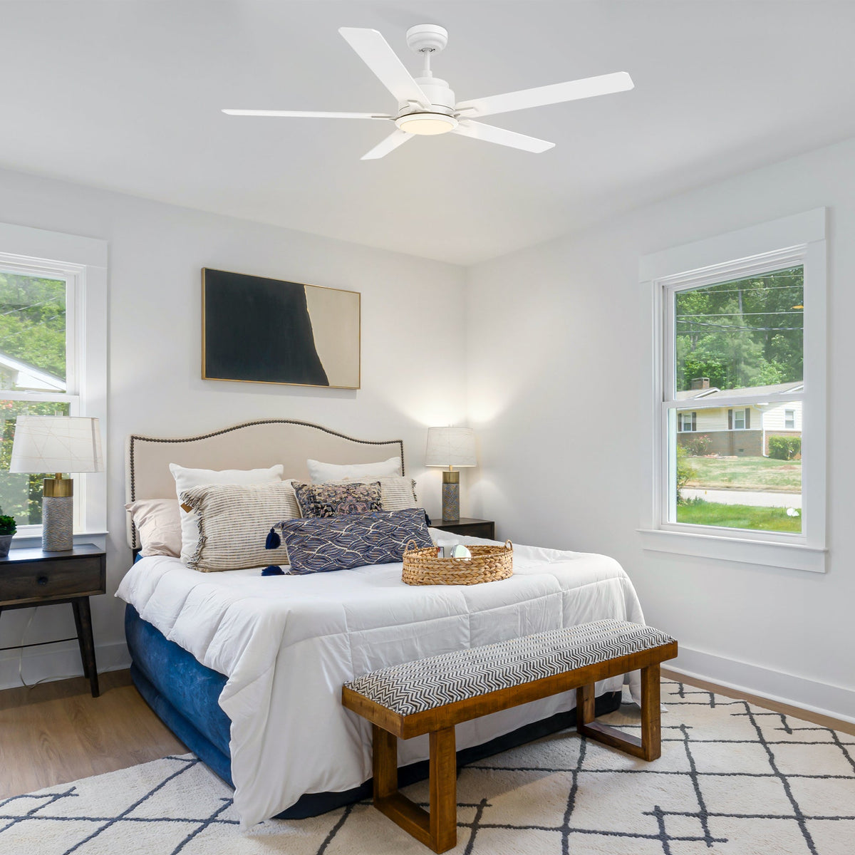 ESPEAR 56 inch 5-Blade Smart Ceiling Fan with LED Light & Remote