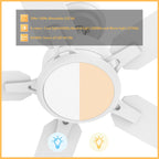 ESPEAR 56 inch 5-Blade Smart Ceiling Fan with LED Light & Remote