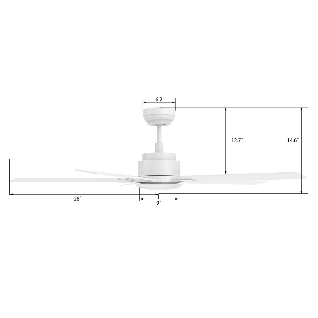 ESPEAR 56 inch 5-Blade Smart Ceiling Fan with LED Light & Remote