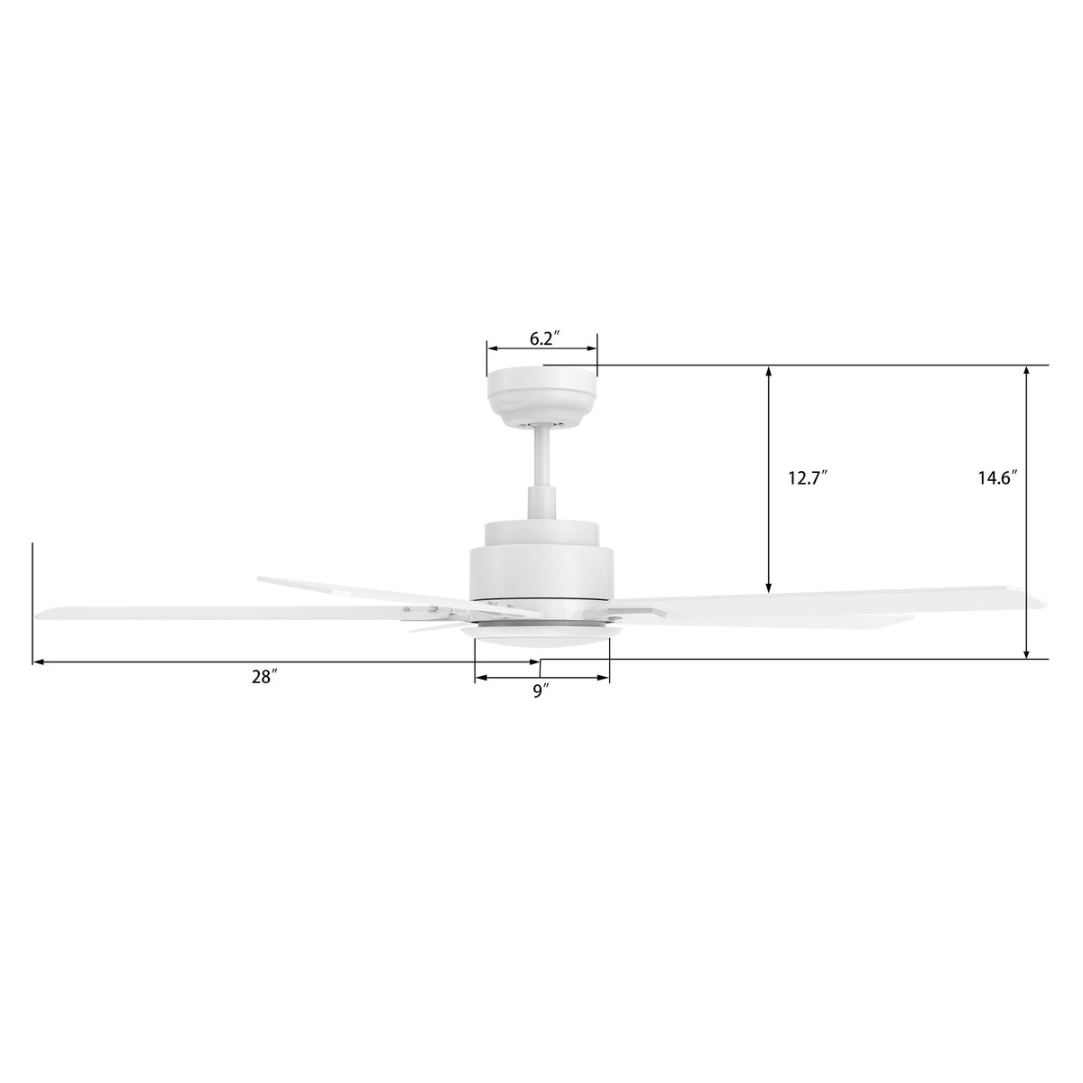 ESPEAR 56 inch 5-Blade Smart Ceiling Fan with LED Light & Remote