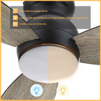 TRENTO 60 inch 3-Blade Flush Mount Smart Ceiling Fan with LED Light & Remote