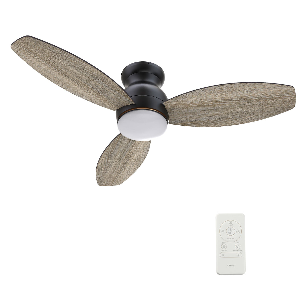 TRENTO 60 inch 3-Blade Flush Mount Smart Ceiling Fan with LED Light & Remote