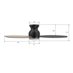 TRENTO 60 inch 3-Blade Flush Mount Smart Ceiling Fan with LED Light & Remote