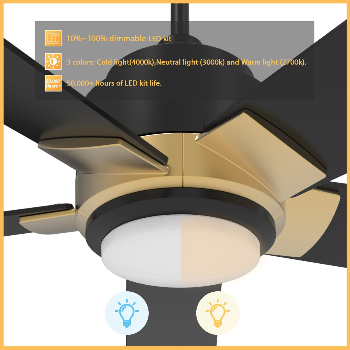 ASCENDER 52 inch 5-Blade Smart Ceiling Fan with LED Light & Remote