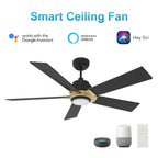 ASCENDER 52 inch 5-Blade Smart Ceiling Fan with LED Light & Remote