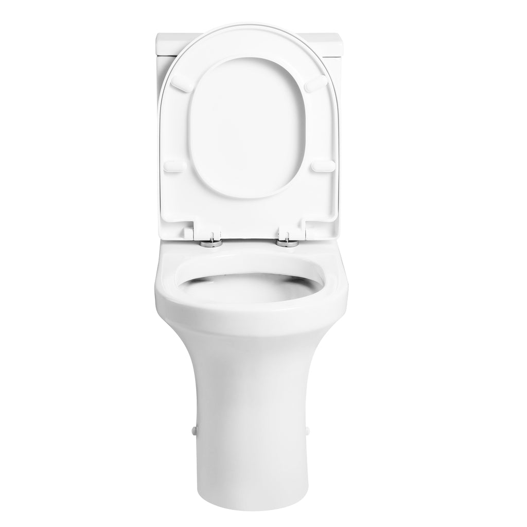 Rosmerry  Rimless Close Coupled Toilet With Cistern & Soft close Seat - White