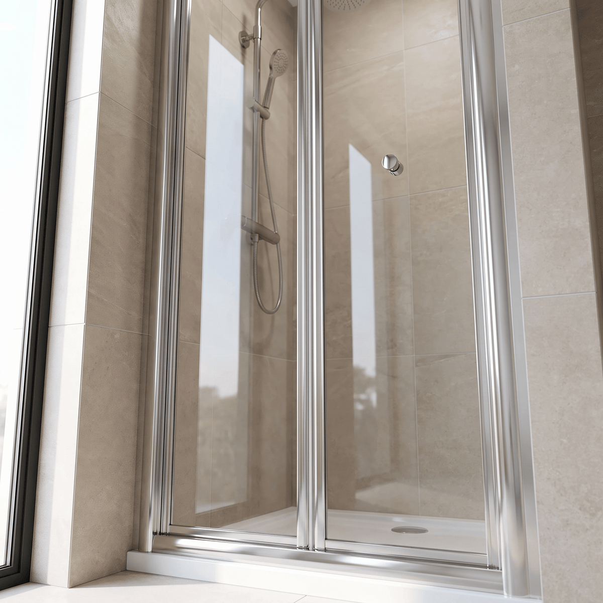 Matrix 4mm Glass Recessed Bi-fold Shower Door