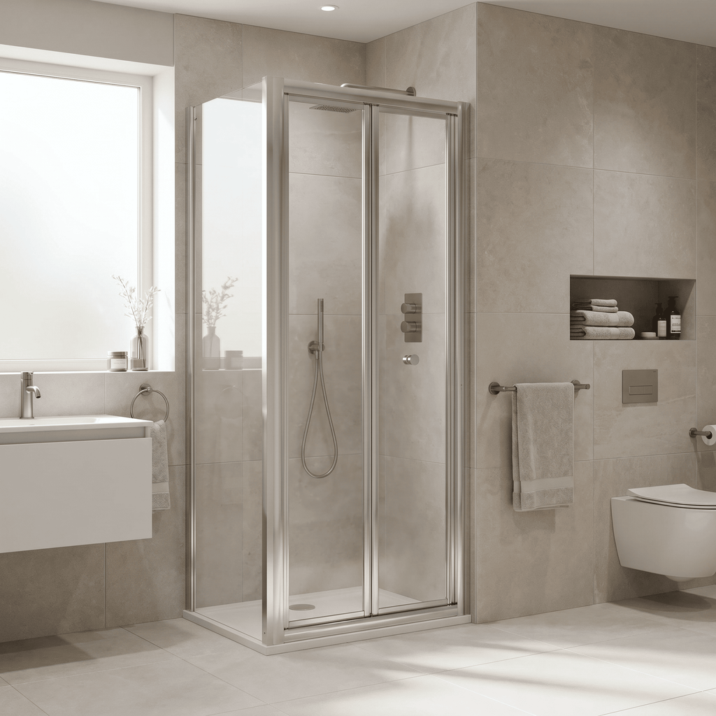 Matrix 4mm Glass Recessed Bi-fold Shower Door