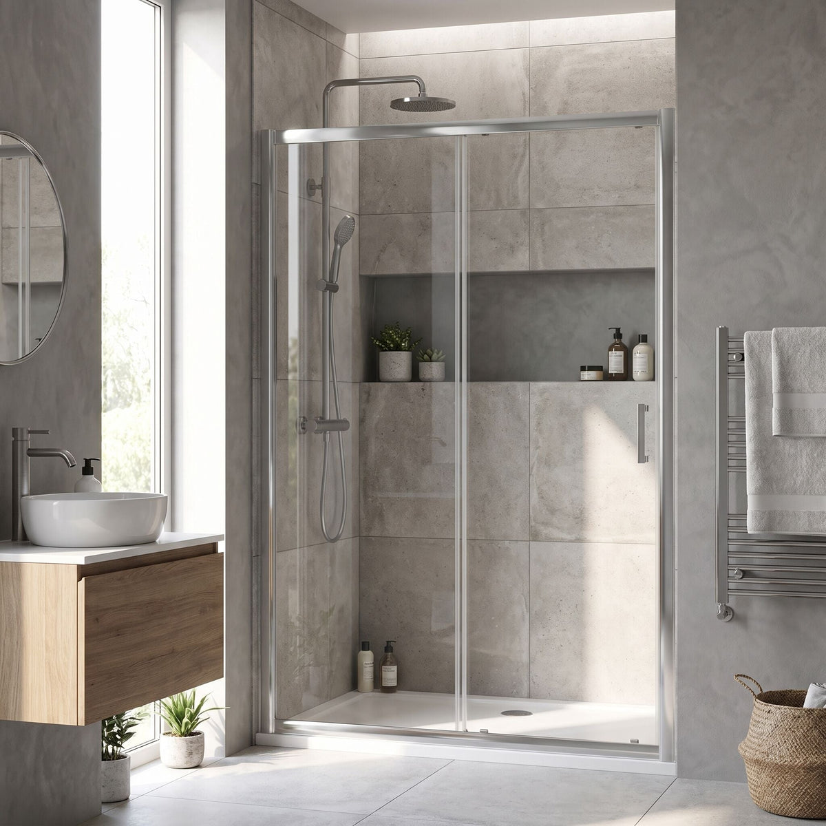 Matrix 6mm Glass Recessed Sliding Shower Door