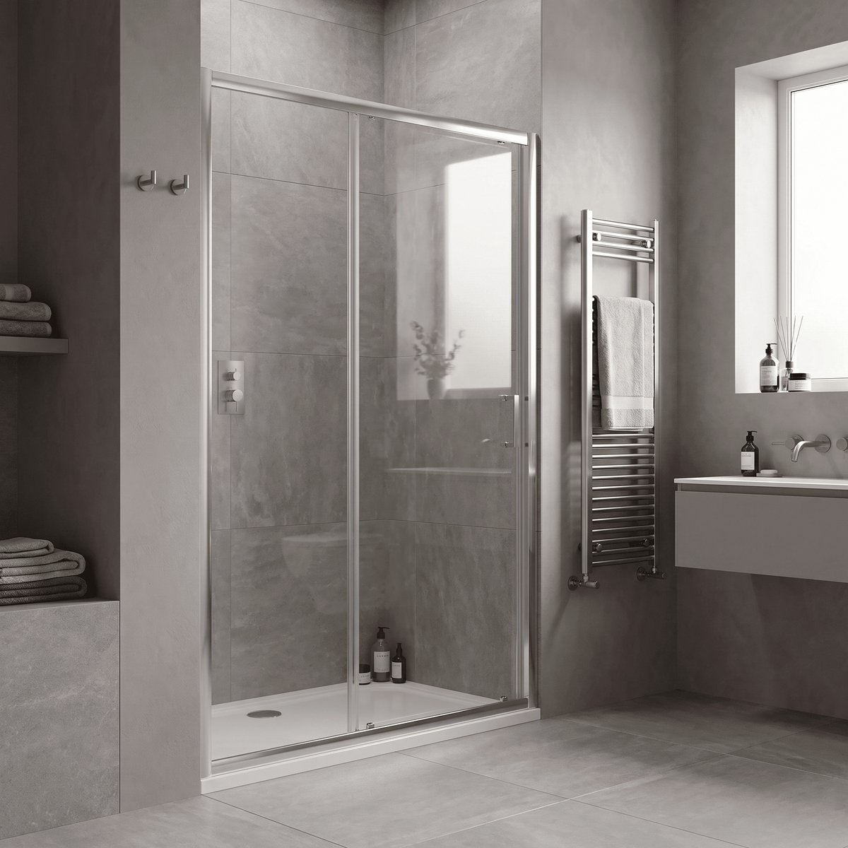 Matrix 6mm Glass Recessed Sliding Shower Door