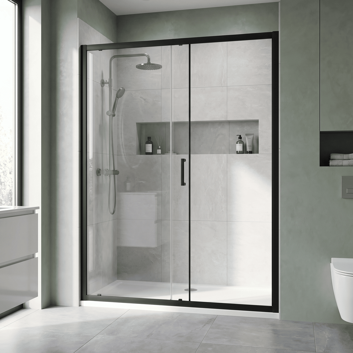Matrix 6mm Glass Recessed Sliding Shower Door