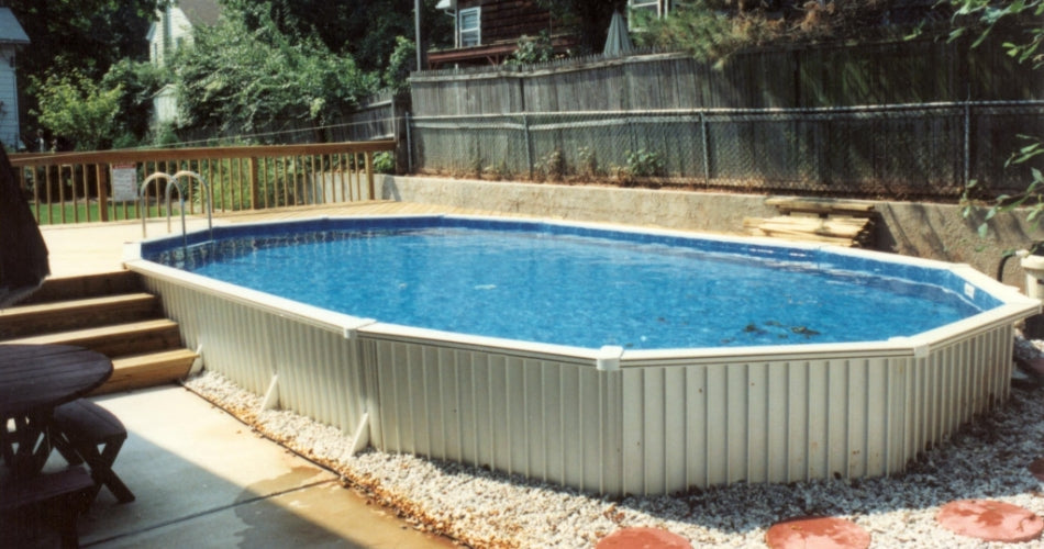 15' x 52" Round Aquasports Aluminum Panel Semi-Inground Round Combo Pool