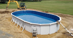 21' x 52" Round Aquasports Aluminum Panel Semi-Inground Round Combo Pool