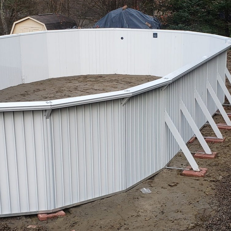 18' x 52" Round Aquasports Aluminum Panel Semi-Inground Round Combo Pool