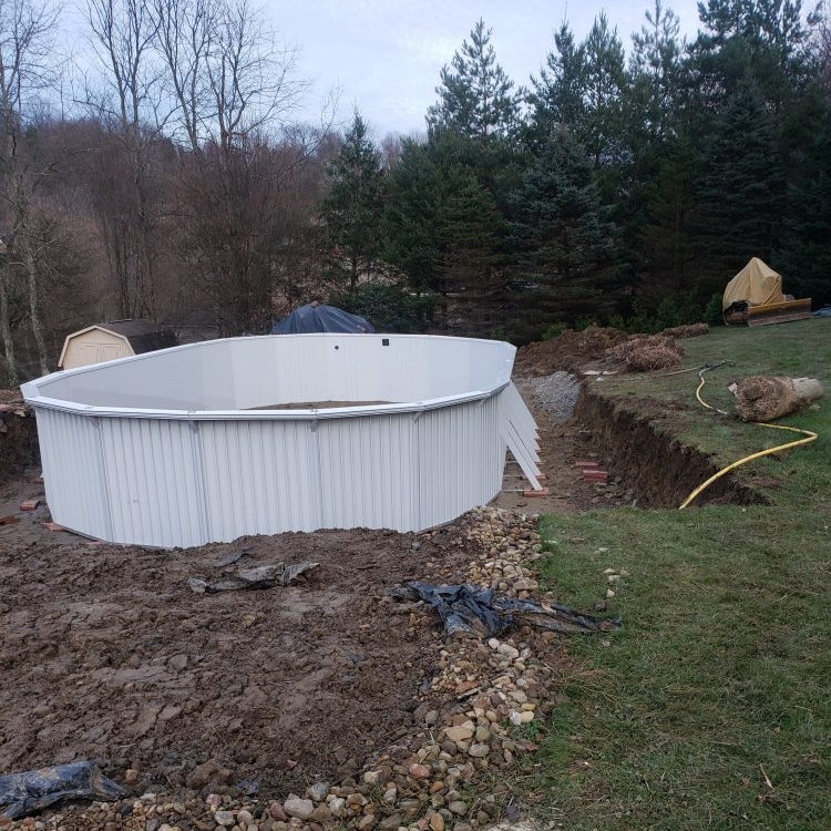 18' x 52" Round Aquasports Aluminum Panel Semi-Inground Round Combo Pool