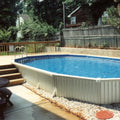 10' x 22' x 52" Oval Aquasports Aluminum Panel Semi-Inground Oval Combo Pool