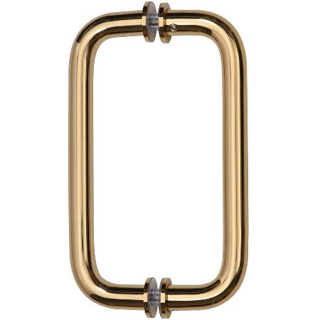 CRL 8" Back-to-Back Solid Brass 3/4" Diameter Pull Handles with Metal Washers