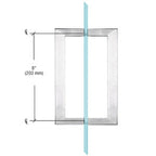 CRL 8" x 8" SQ Series Square Tubing Back-to-Back Pull Handles