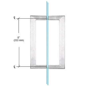 CRL 8" x 8" SQ Series Square Tubing Back-to-Back Pull Handles