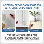Matte White Touch-Up Paint Pen Kit - Wall, Kitchen Cabinet, Furniture, Wood Door Touch Up - 3 Color Shades, Instantly Repair & Restore Scratches, Chips, Stains - Mix to Perfect Color Match