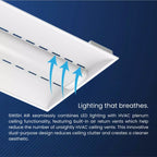 RAB SWISH2X4 LED Center Basket Troffer — 44W/35W/26W Selectable — 3500K/4000K/5000K — White