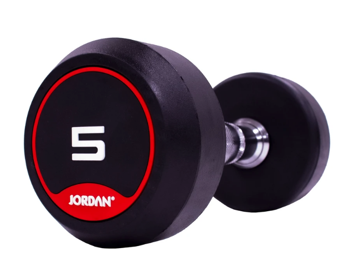 Jordan Classic Rubber Dumbbell set 2.5-30kg with 12 Pair Horizontal Rack