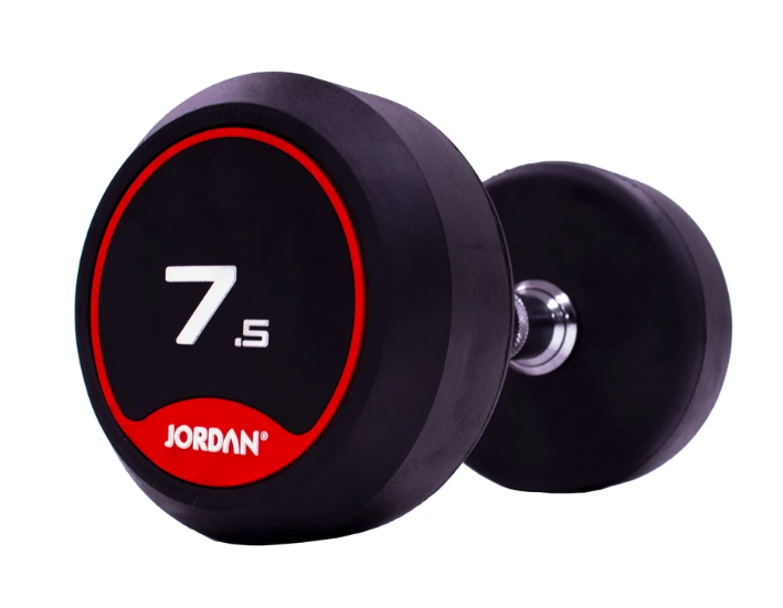 Jordan Classic Rubber Dumbbell set 2.5-30kg with 12 Pair Horizontal Rack
