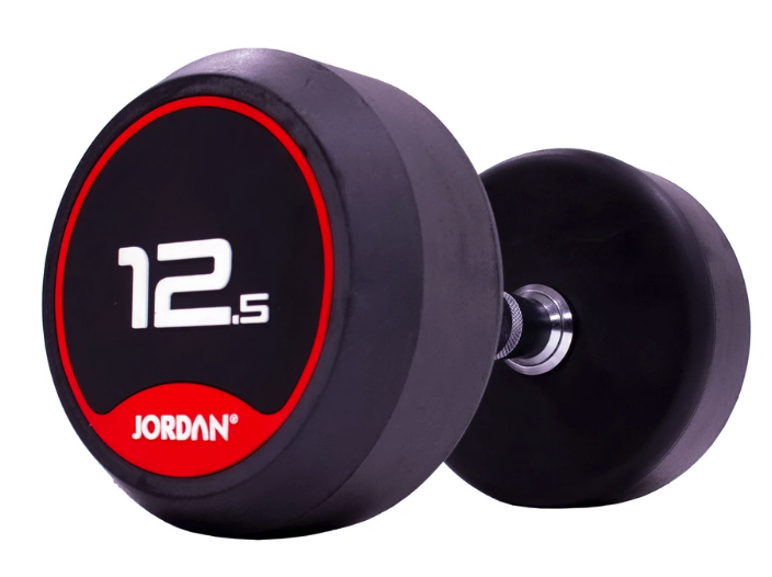 Jordan Classic Rubber Dumbbell set 2.5-30kg with 12 Pair Horizontal Rack