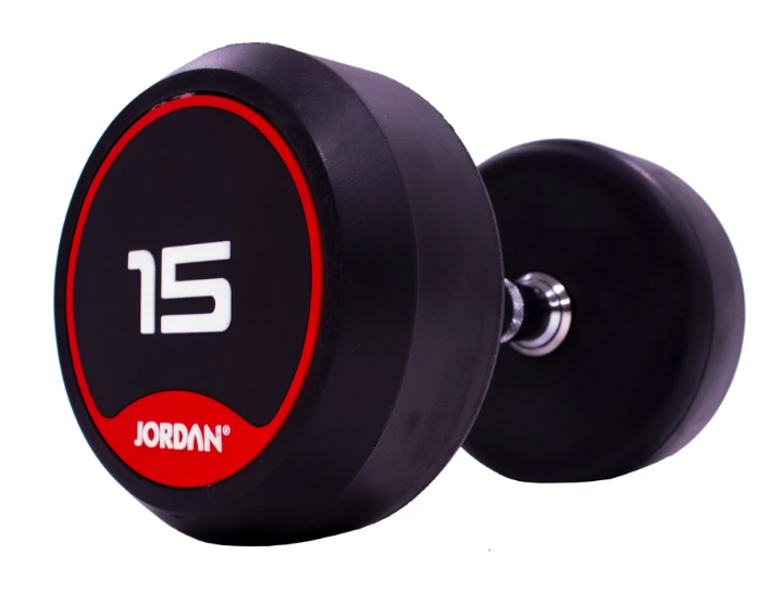 Jordan Classic Rubber Dumbbell set 2.5-30kg with 12 Pair Horizontal Rack