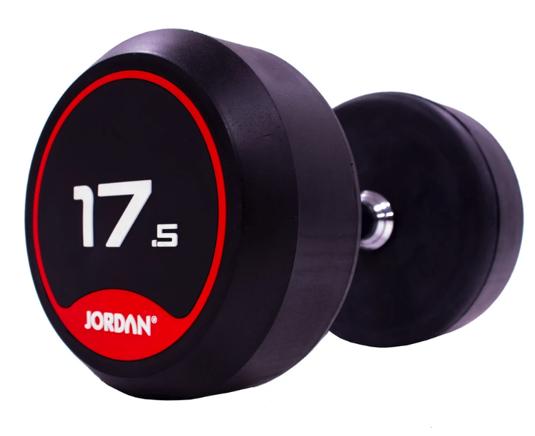 Jordan Classic Rubber Dumbbell set 2.5-30kg with 12 Pair Horizontal Rack