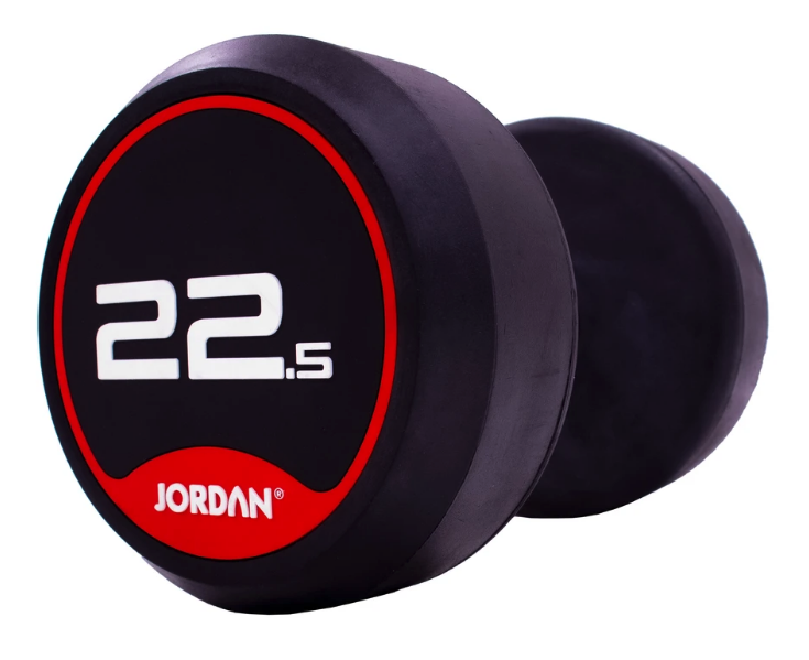 Jordan Classic Rubber Dumbbell set 2.5-30kg with 12 Pair Horizontal Rack