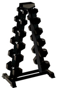 York Barbell 1.25 KG - 12.5 KG Rubber Hex Dumbbell Set and A Frame Rack