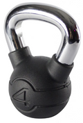 Jordan Black Rubber Covered Kettlebell with Chrome Handle (up to 24kg) - Best Gym Equipment
