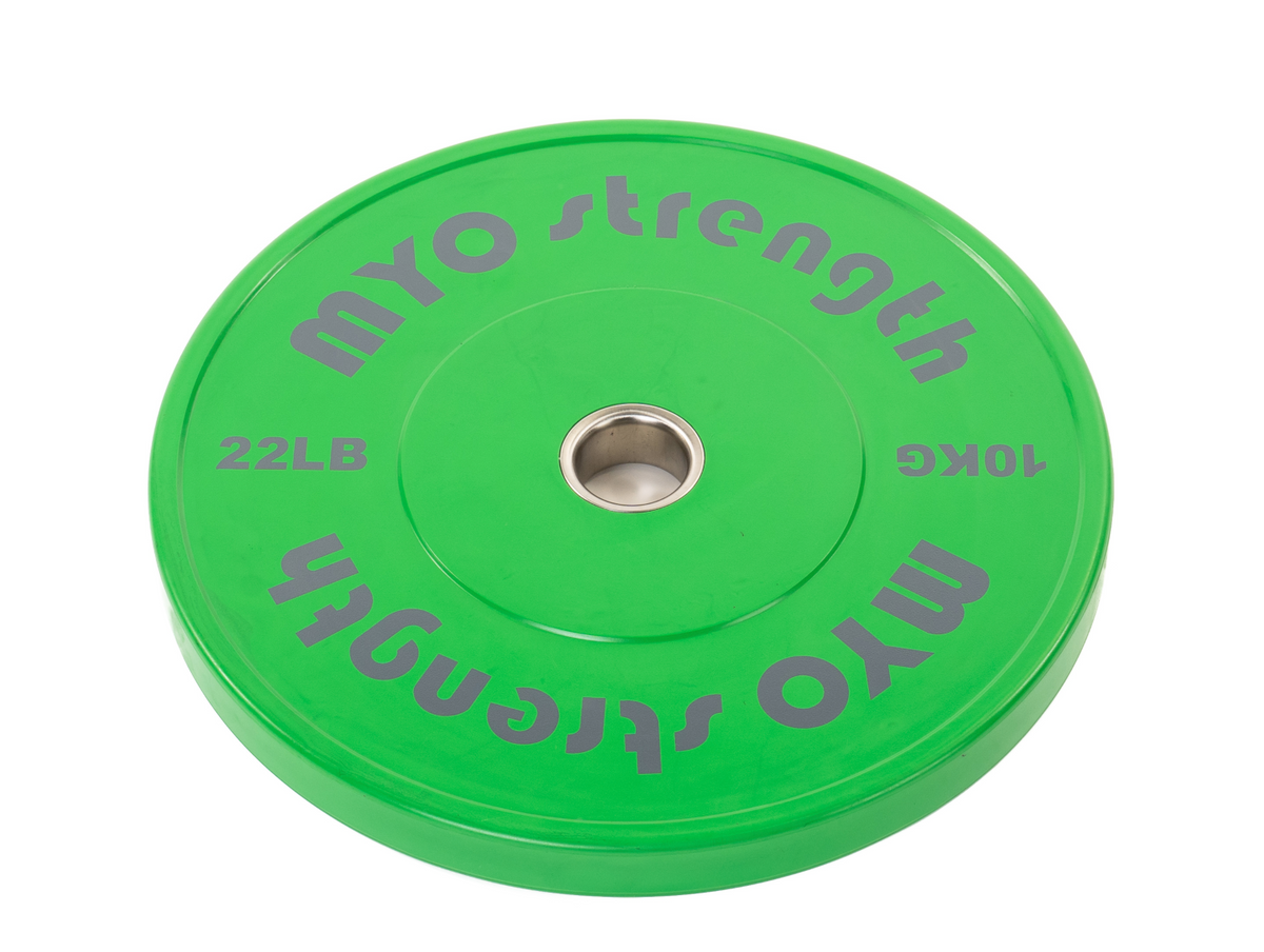 MYO Strength Olympic Solid Rubber Coloured Bumper Plate - 450 mm