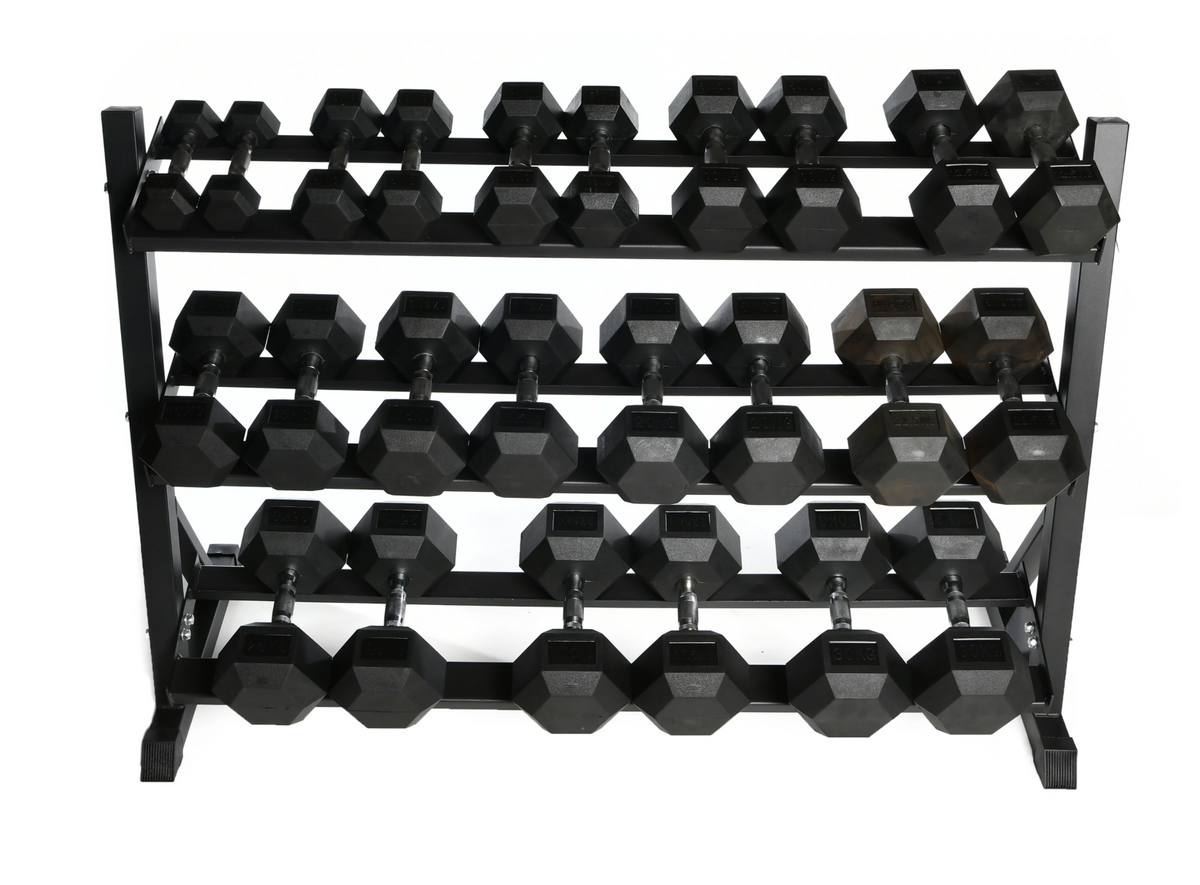Swiss Barbell 2.5kg - 30kg Rubber Dumbbell Set