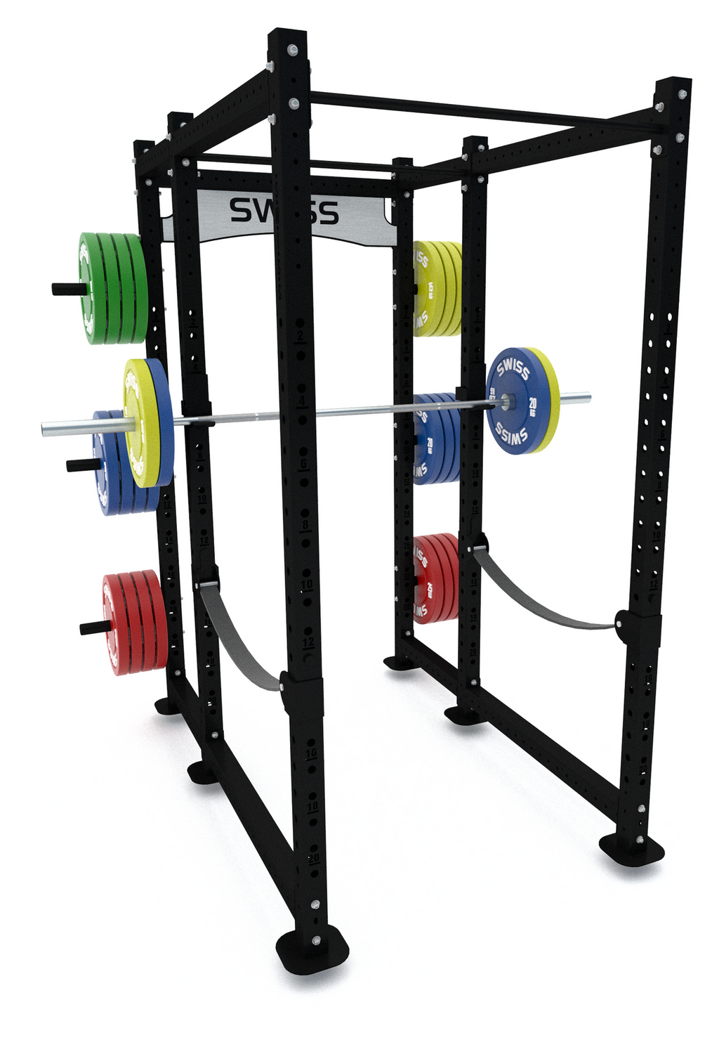 Swiss Barbell Power Rack with Plate Storage