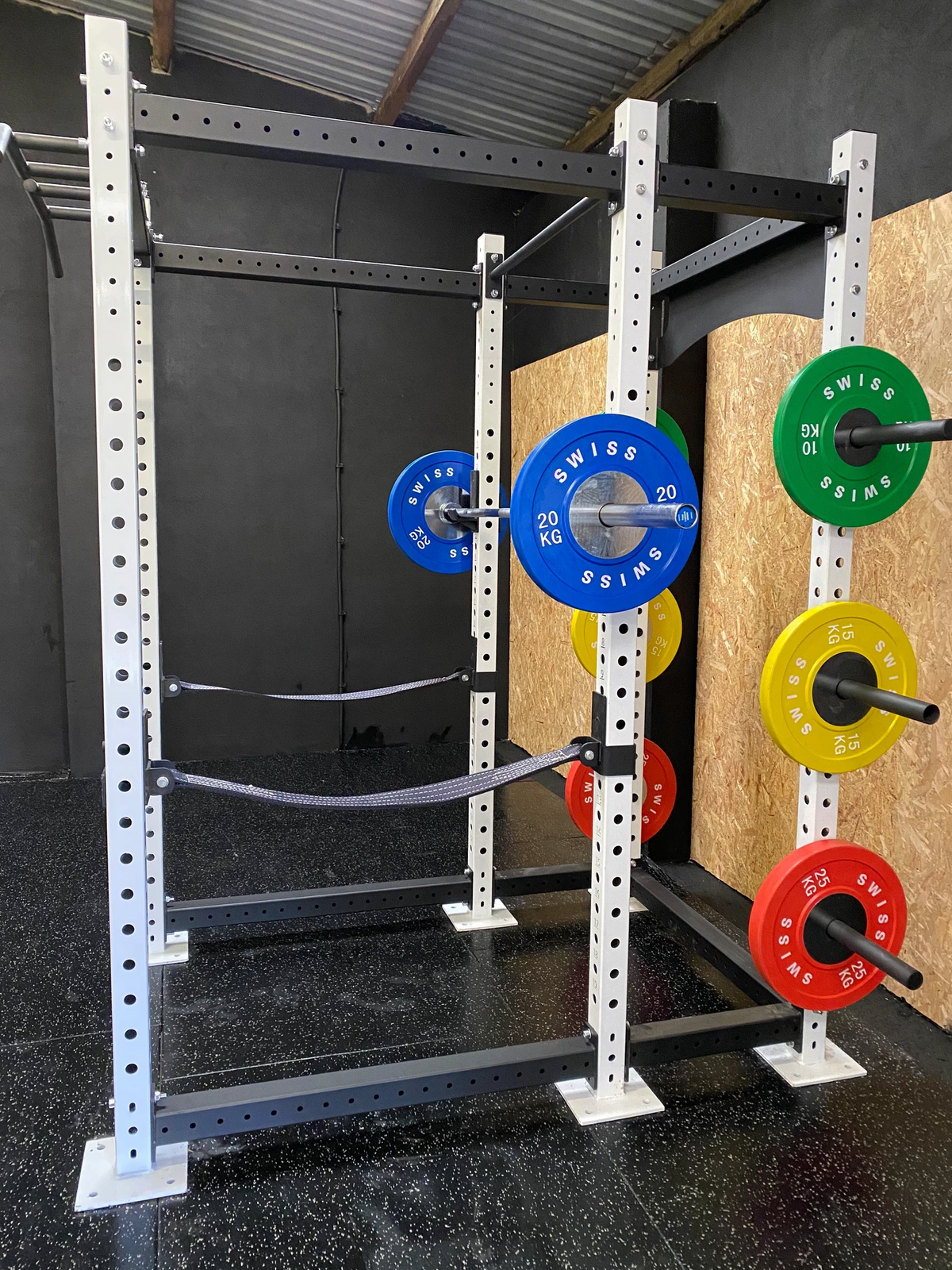 Swiss Barbell Power Rack with Plate Storage