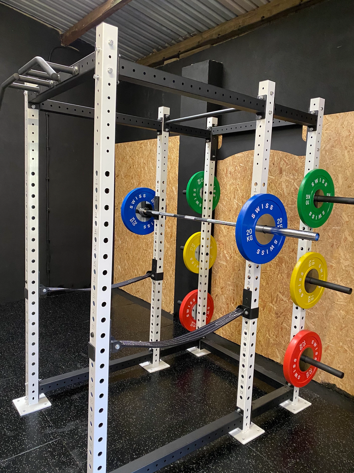 Swiss Barbell Power Rack with Plate Storage