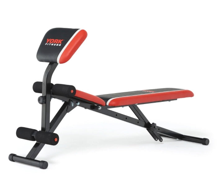 York Warrior 2 in 1 Dumbbell & Ab Bench with Curl