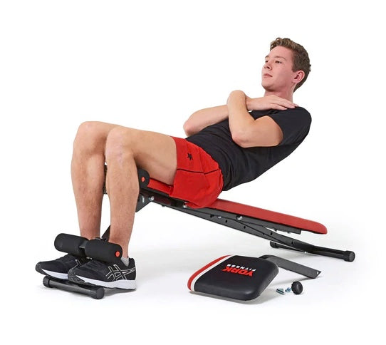 York Warrior 2 in 1 Dumbbell & Ab Bench with Curl